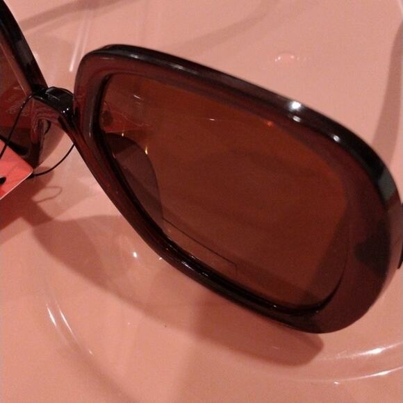 OVERSIZED SQUARE ROUND Brown Sunglasses Glamorous Summer Vacation Beach UV400 - Picture 10 of 11